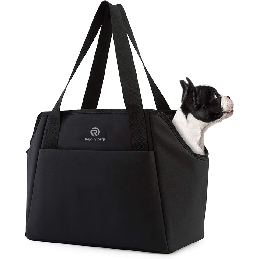 Small Dog Carrier Purse with Pockets, Portable Small Dog/Cat Soft-Sided Carrier with Adjustable Safety Tether, Versatile Pet Carrier Tote Pet Bag RJ206103