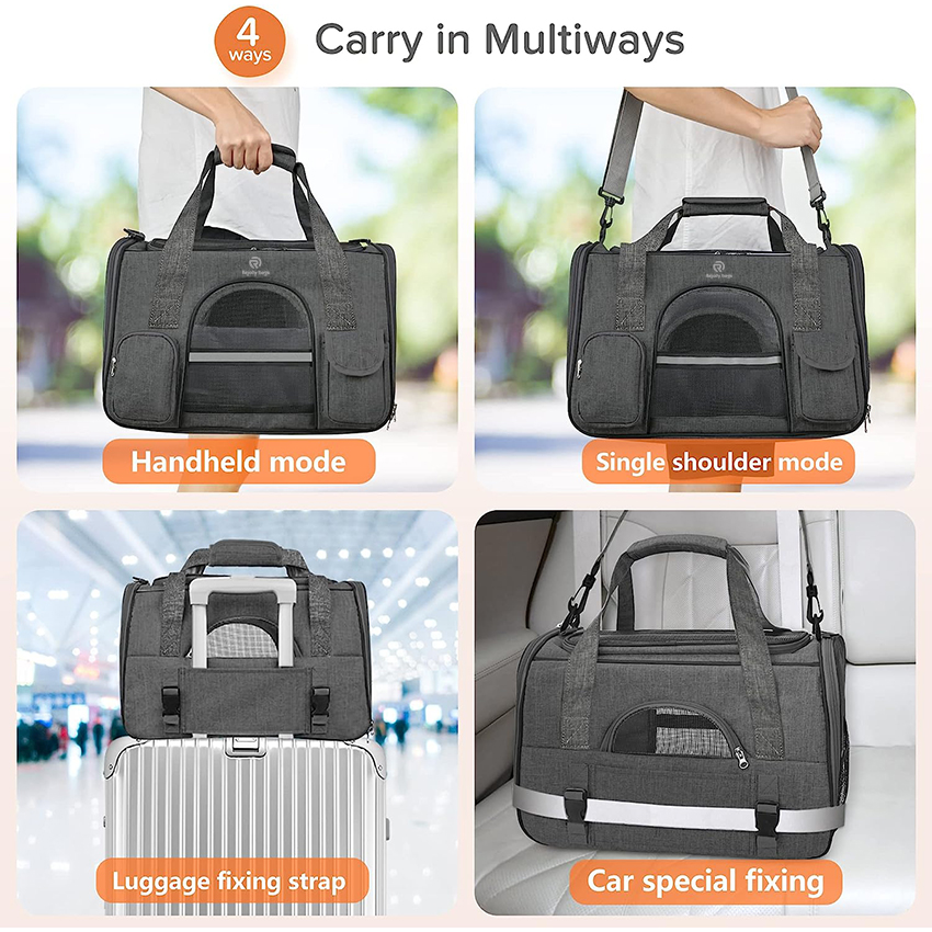 Cat Carrier Soft-Sided Collapsible Pet Carrier Dog Carrier Travel Bag for Dogs Small Medium Pet Bag RJ206122