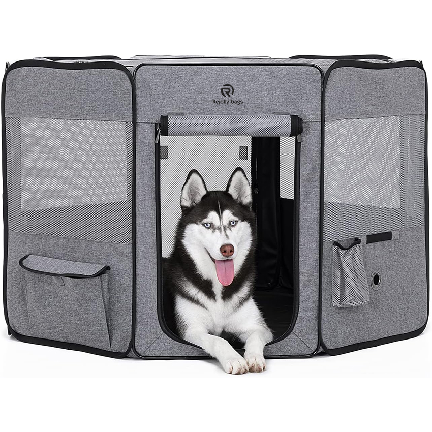 Portable Dog Playpen for for Large Dogs/Cat/Rabbit/Chick, with Water Bottle Holder and Carrying Case, for Travel/Indoor/Outdoor Use Pet Bag RJ206108