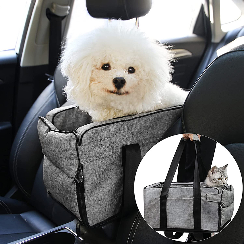 Dog Pet Booster Car Seat for Console Washable Portable Ravel Carrier Bags
