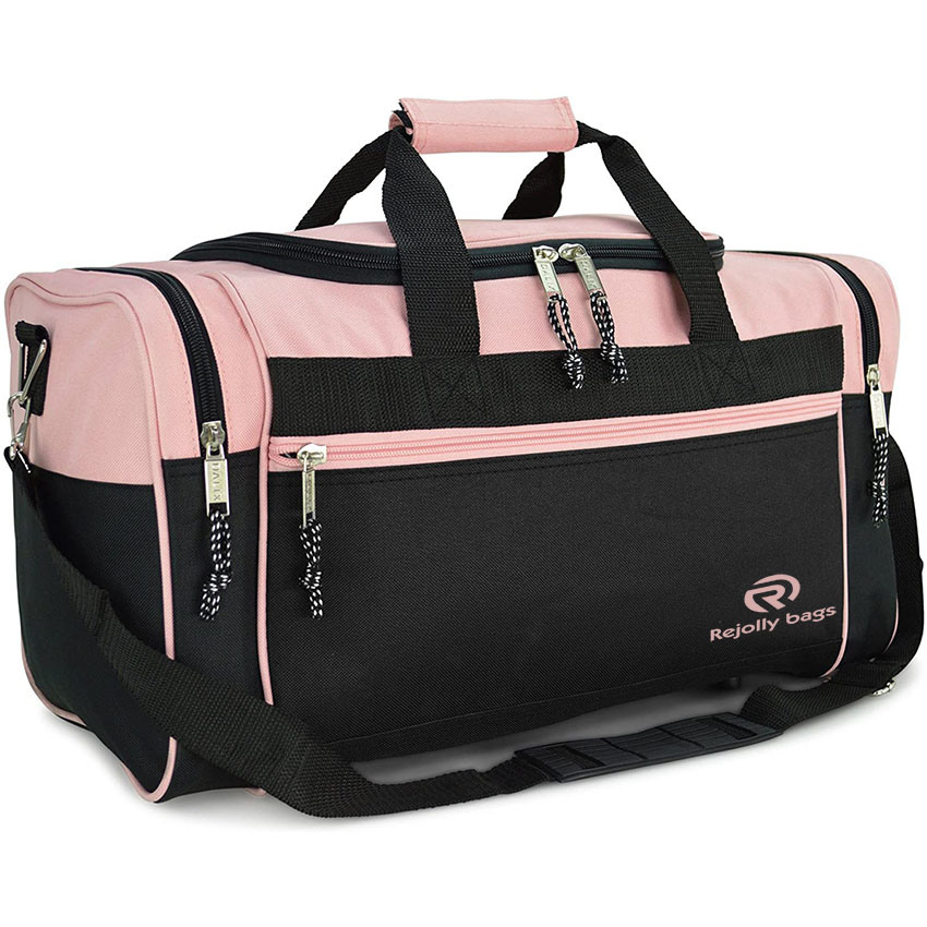 Hot Sale Sports Duffle Bag Gym Bag Travel Duffel with Adjustable Strap in Pink