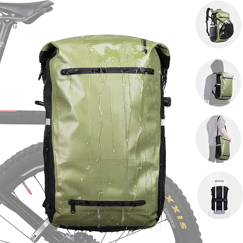 Bike Pannier Bag Backpack Multifunctional Bicycle Cycling Rear Seat Trunk Pack Helmet Cover