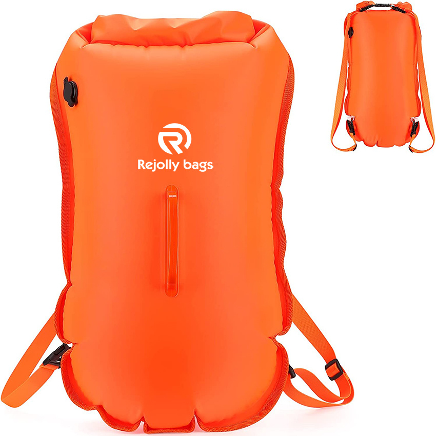 Swim Buoy Backpack 35L Bubble Safety Float Waterproof Dry Bag with Shoulder Waist Strap for Open Water Paddling Boating Kayaking Rafting Hiking Camping Fishing