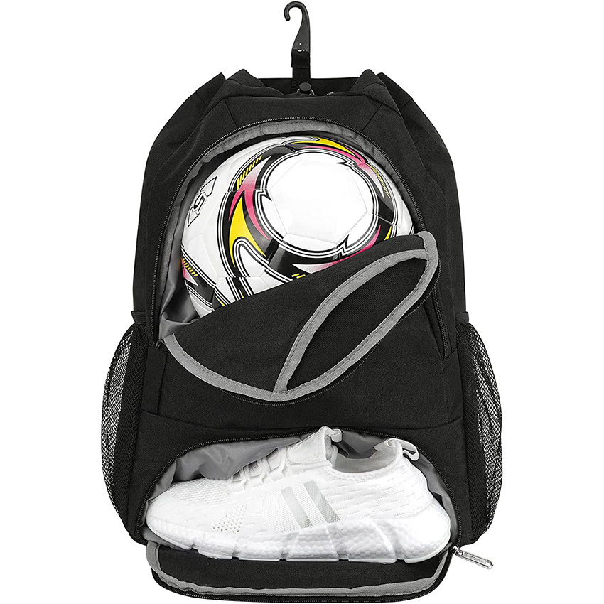 Drawstring Backpack, Soccer Basketball Backpack with Shoe & Ball Compartments and Wet Pocket Gym Ball Bag RJ196127