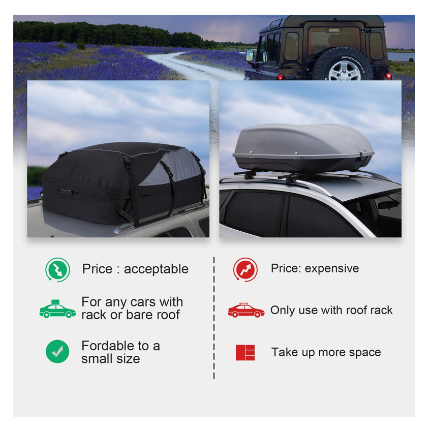 Car Roof Bag Rooftop Cargo Carrier Cross Country Trip Storage Carrying Bag Soft-Shell Carriers