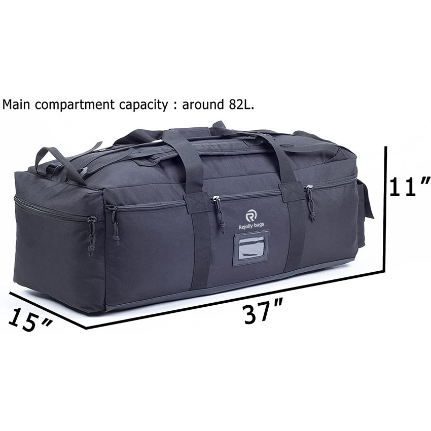 Military Style Large Duffle Bag Tactical Gear Load out Bag Deployment Cargo Bag Travel Sports Equipment Duffel Luggage with Backpack Straps Bag
