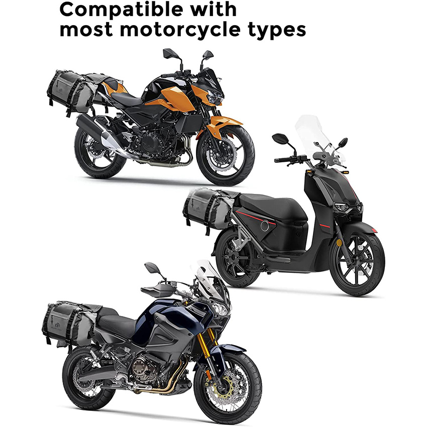 Waterproof Saddle Bags Side Bags for Motorcycle Mortorbike Travel, 50L Detachable Bags Reflective Design Motorbike Bag