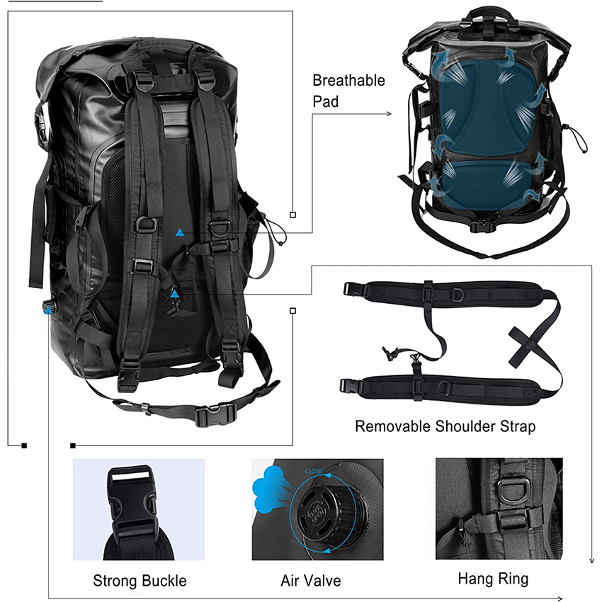 Outdoor Waterproof Backpack for Motocycle Riding Trip Dry Bag RJ228343