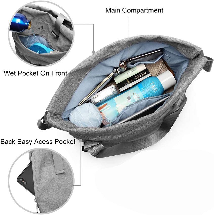 Drawstring Gym Bag for Women Sport Cinch Beach Bag Waterproof Sackpack with Wet Pocket, Lightweight Sports Bag RJ196204