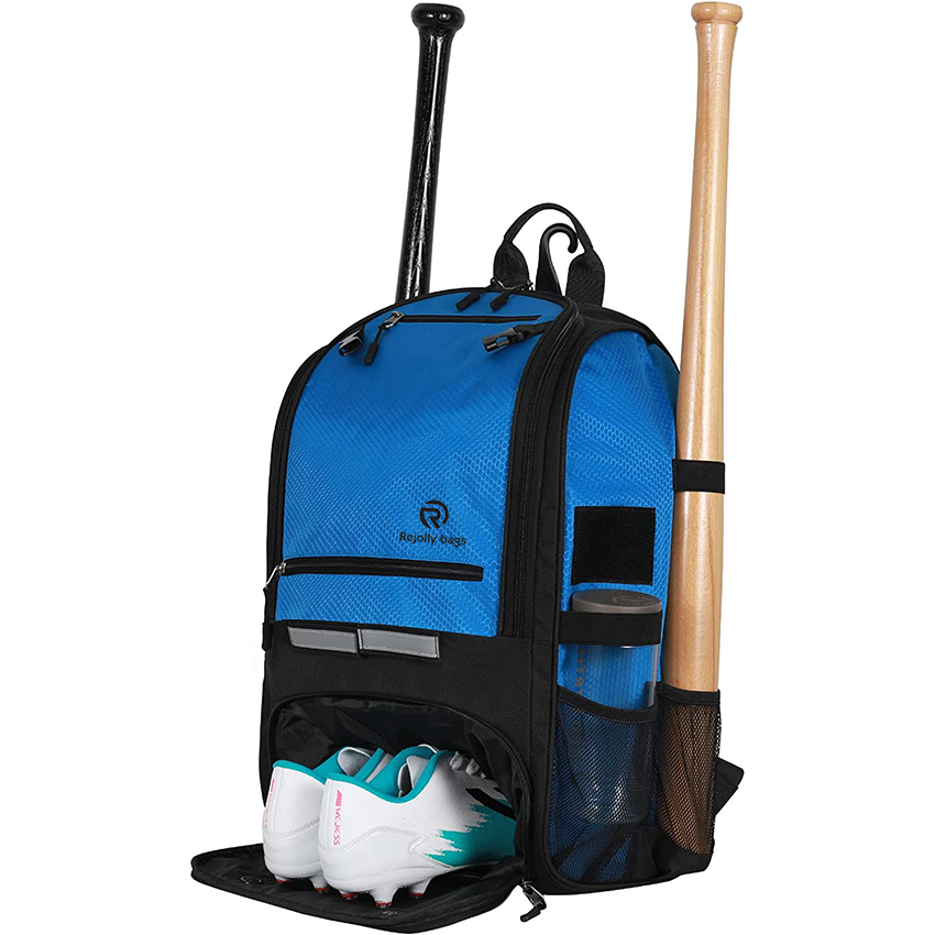 Softball Bag with Separate Shoe Compartment, Large Baseball Backpack, Softball Backpack with Fence Hook, Baseball Bat Bag with 4 Bat Sleeves Baseball Bags RJ19682