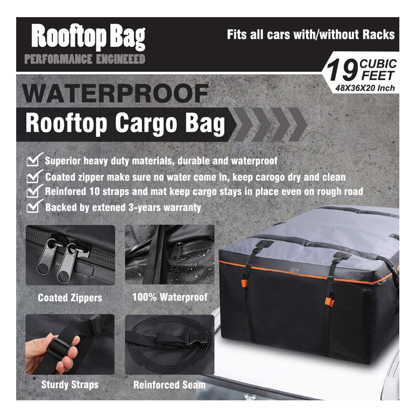Waterproof Rooftop Cargo Carrier Heavy Duty Roof Top Luggage Storage Bag Perfect for Car Truck SUV