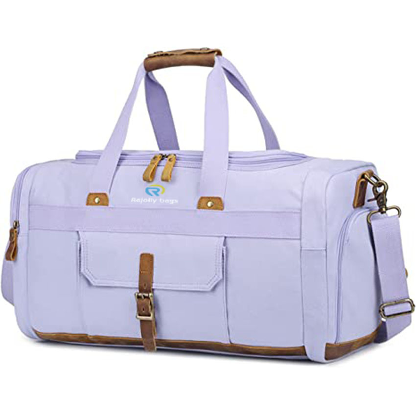 Overnight Duffel with Shoes Compartment for Women Men Canvas Weekend Carry on Travel Bag