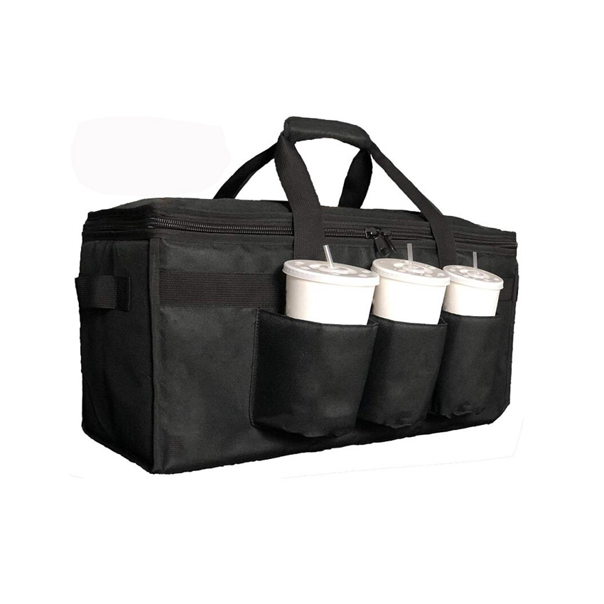 Hot Cold Pack Drinks Carrier Insulated Food Delivery Bag Lunch Bag with Cup Holders