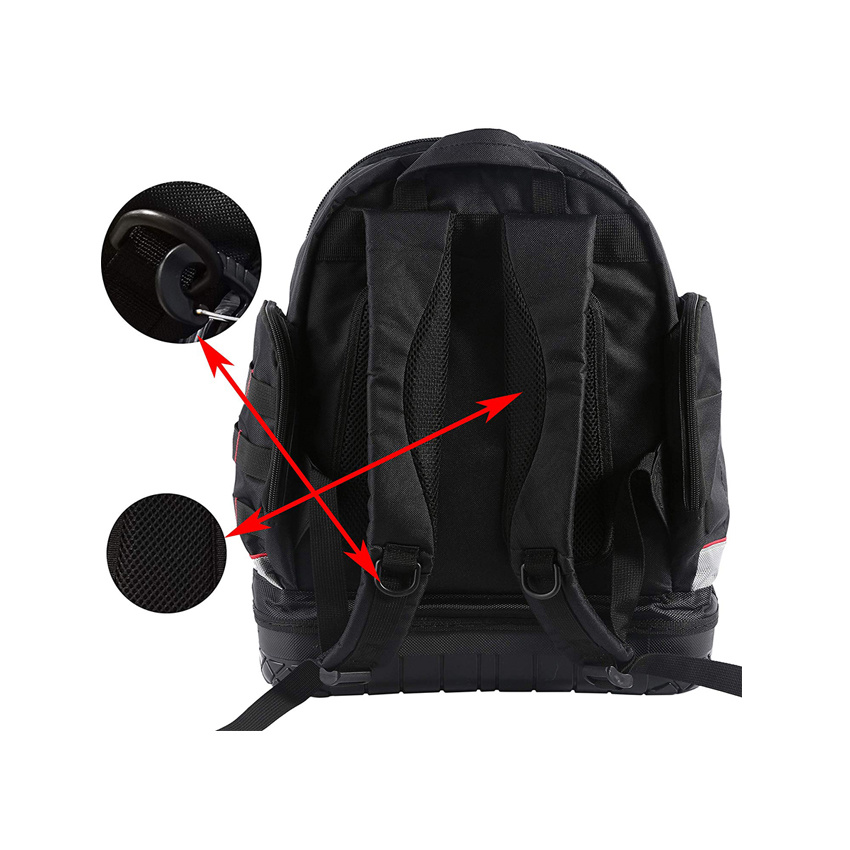 Instrument Bag Big Tool Backpack Bag with Waterproof Base Electrician Tool Bag