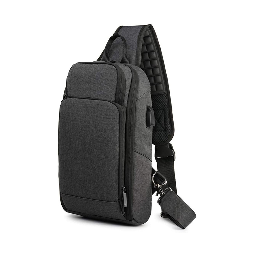 Sling Backpack Crossbody Shoulder Chest Pack Bag with USB Charging Travel Rucksack Sling Bag