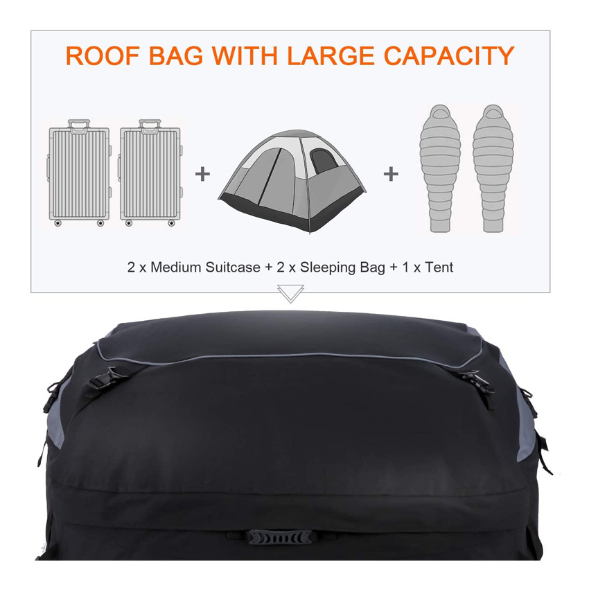 Car Roof Bag Rooftop Cargo Carrier Cross Country Trip Storage Carrying Bag Soft-Shell Carriers