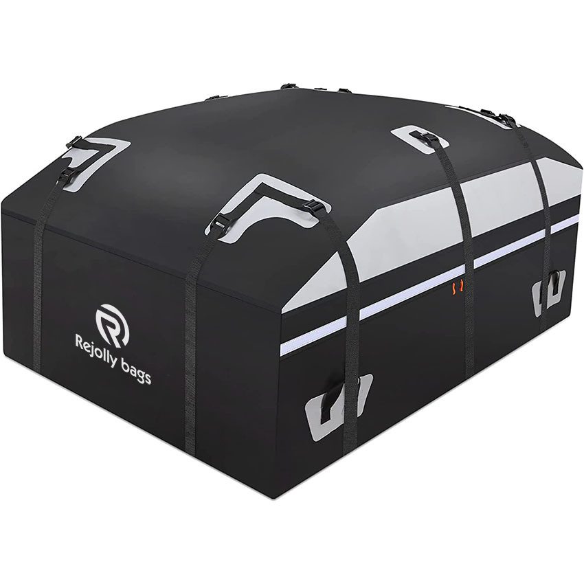20 Cubic Feet Car Roof Bag, 100% Waterproof Anti-Tear 900d PVC Rooftop Cargo Carrier for All Vehicle with/Without Rack, Includes Anti-Slip Mat, 6 Door Hooks Bag