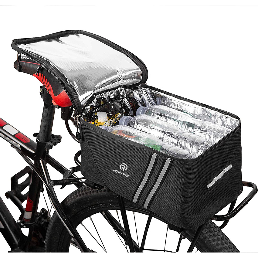 Bicycle Rack Rear Carrier Bag Insulated Trunk Cooler 11L Large Capacity Storage Luggage Pouch Reflective MTB Bike Pannier Bicycle Bag