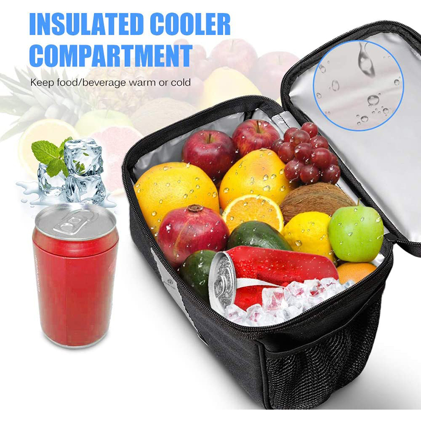 Bike Handlebar Bag Bicycle Insulated Cooler Bag with Reflective Strap Touchable Transparent Phone Pouch Bicycle Bag 