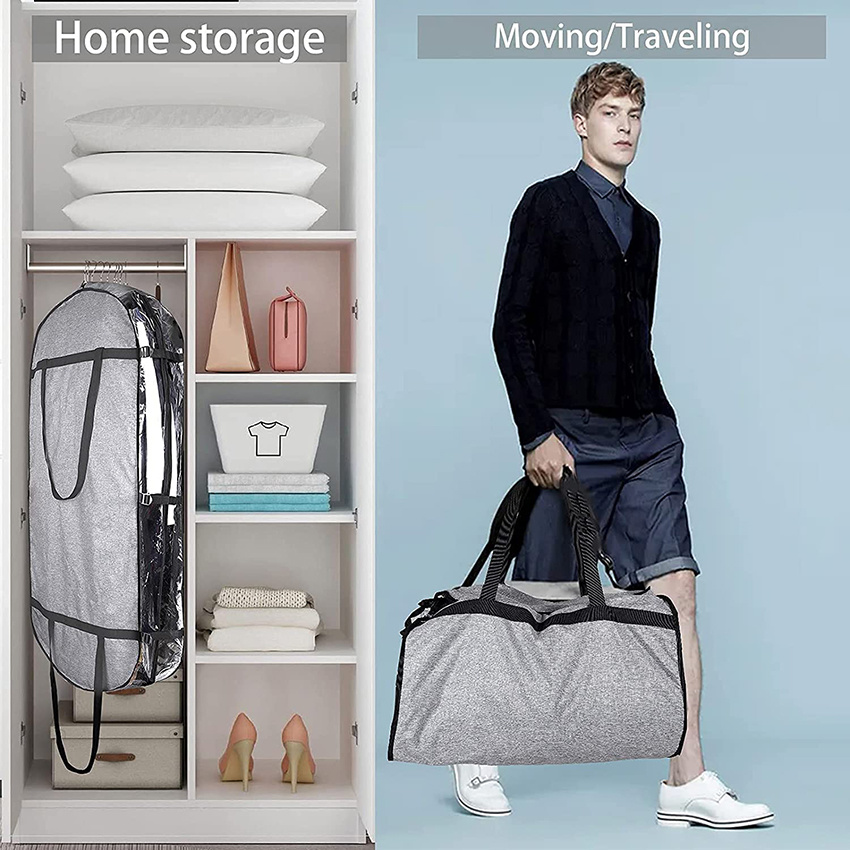 Closet Storage Hanging Clothes Carry on Moving Bags for Suit Travel Cover Garment Bag