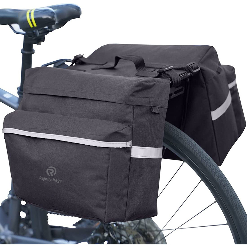 Water-Resistant Portable Bike Pannier Bag - 26L Bicycle Panniers with Reflective Trim, Bike Rear Seat Bicycle Bag