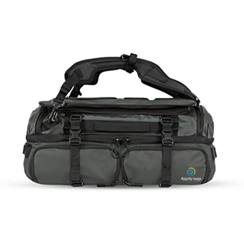 45L Black Duffel Handbag with Multiple Compartments for Travel Bag