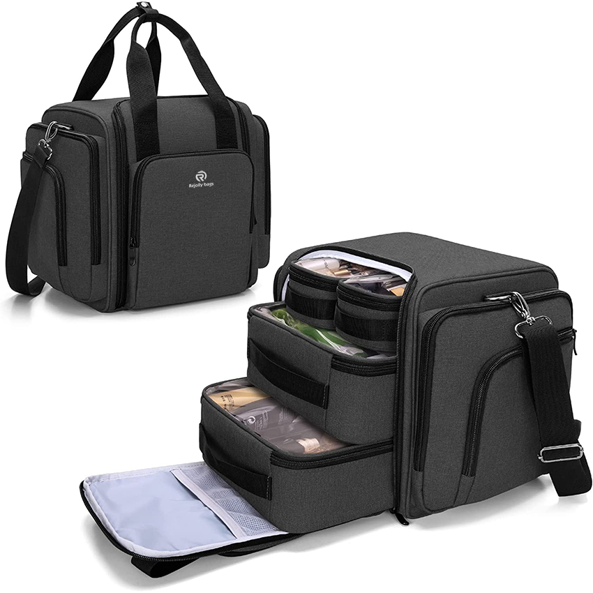 Travel Makeup Bag with 4 Inner Removable Pouches, Multifunctional Cosmetic Bag RJ21690