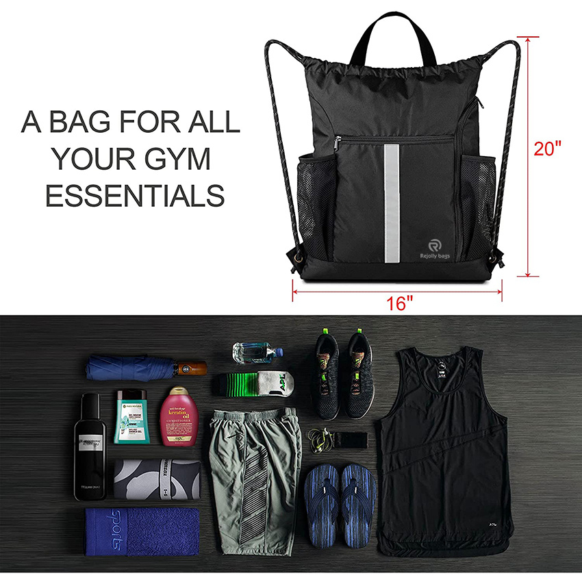 with Shoe Compartment and Two Water Bottle Holder Sport Gym Bag