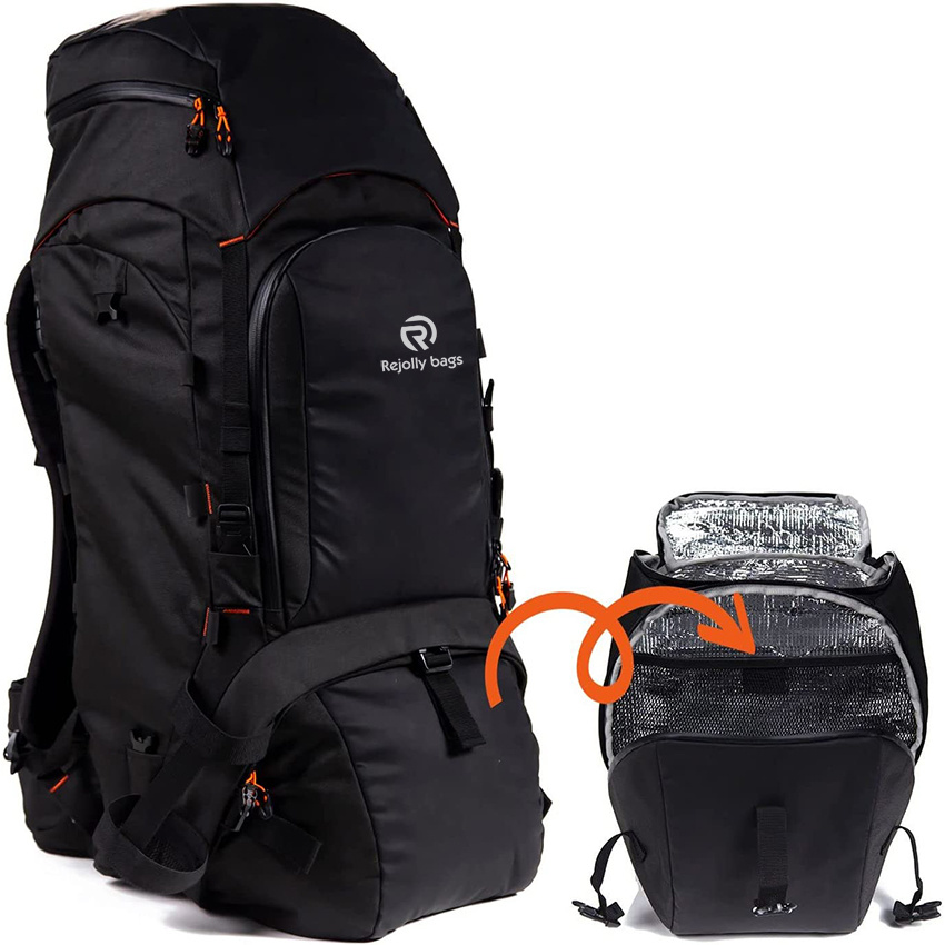 Packs Bags with Modular Cooler Bag Included - Water Repellent- Perfect Hiking Travel Backpack