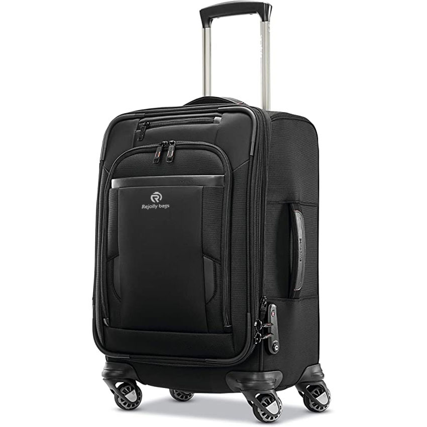 Travel Softside Expandable Luggage with Spinner Wheels, Black, Carry-on 21-Inch Rolling Bag