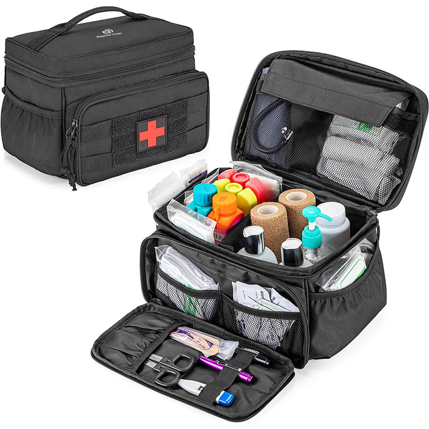 Small Medicine Storage Bag Family First Aid Box for Hiking, Camping and Home