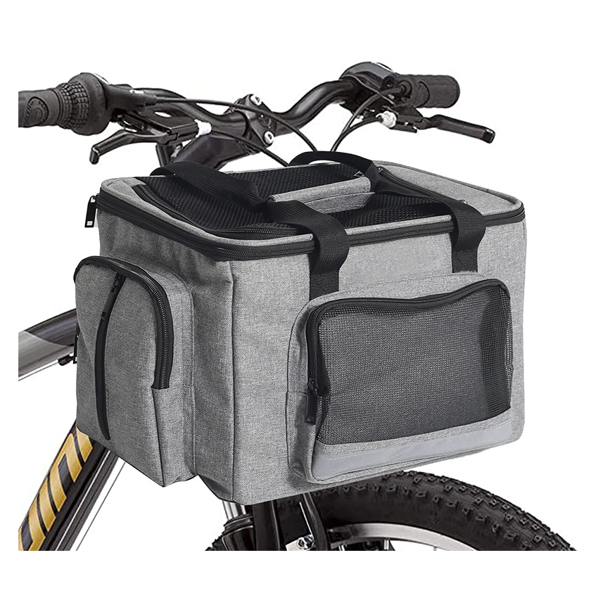 Dog Bike Basket Carrier Removable Pet Bicycle Bag Dog Cycling Bag for Picnic Shopping