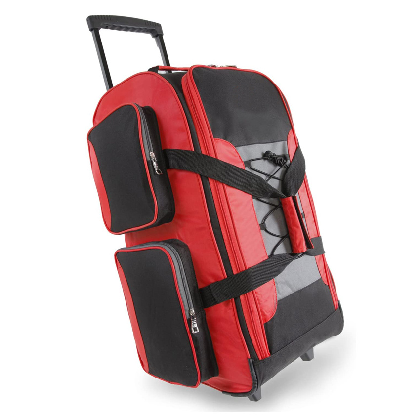 Collapsible Durable Duffle Bag with Wheels Outdoor Trolley Bag Lightweight Roller Bag