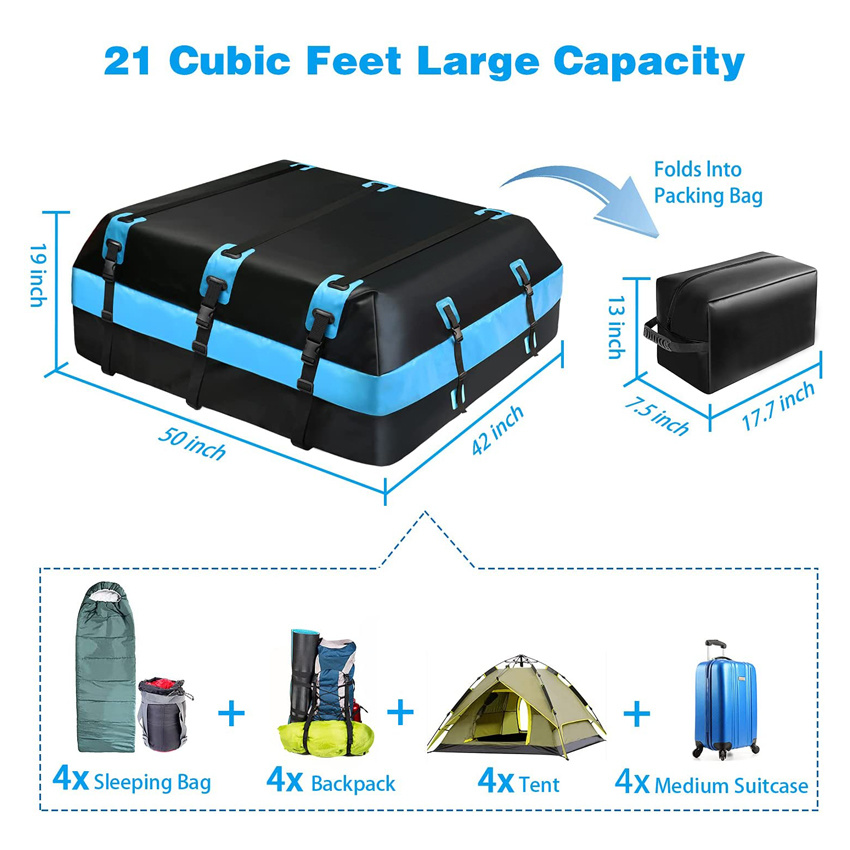 Waterproof Weekend Family Vacation Roof Bag Large Capacity Durable Rooftop Cargo Bag
