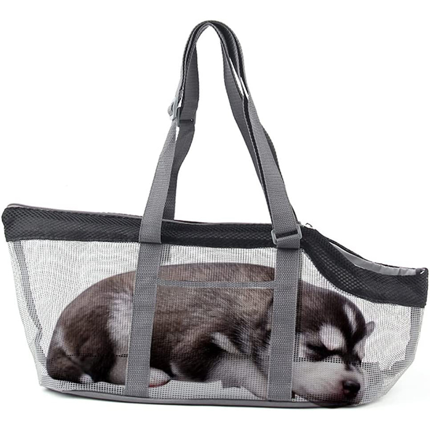 Foldable Breathable Pet Dog Carrier Tote Bag Outdoor Soft Portable Soft-Sided Mesh