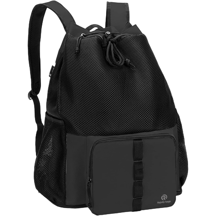 Mesh Beach Bag Backpack with Zipper Bottom, Sport Gym Backpack for Swimming, Beach, Pool and Travel Ball Bag RJ196134