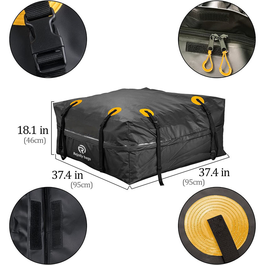 15 Cubic Feet Car Rooftop Cargo Carrier Bag - Cargo Bag Compatible Cars with Rack/Rail/Cross Bar Bag