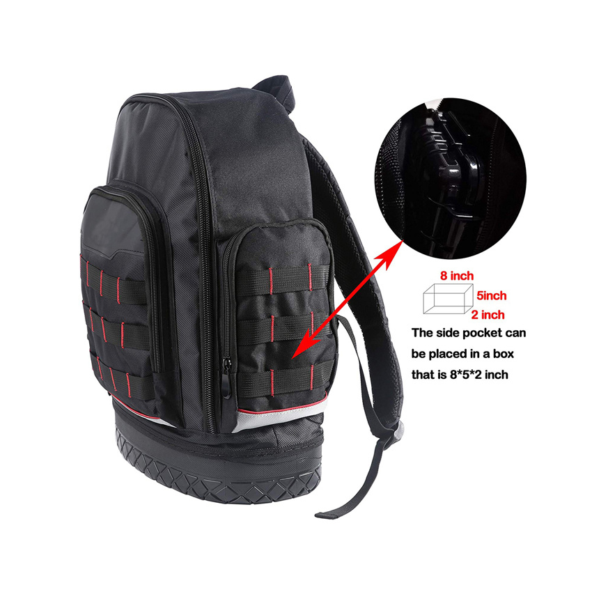Instrument Bag Big Tool Backpack Bag with Waterproof Base Electrician Tool Bag