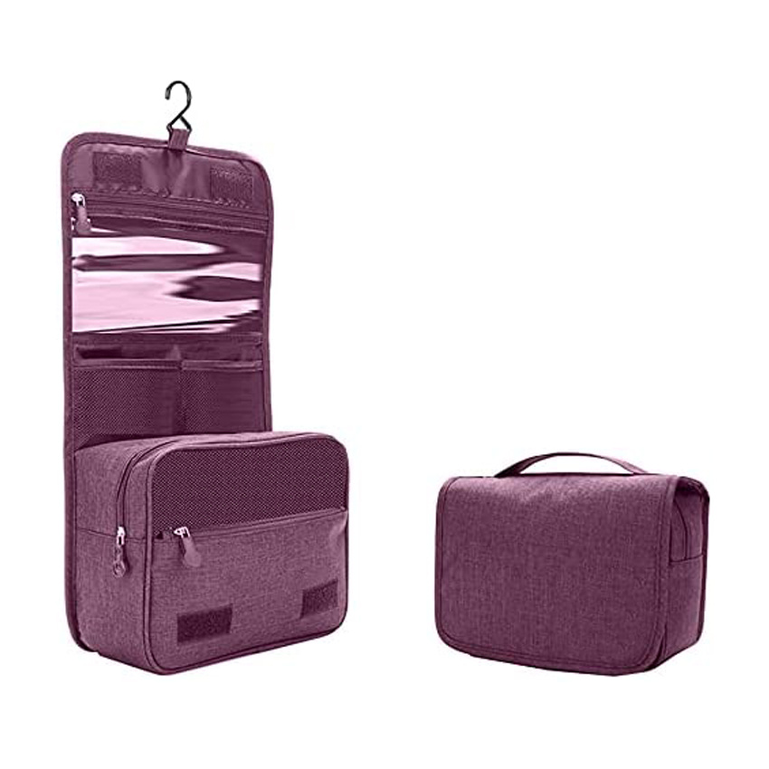 Travel Cosmetic Storage Portable Toiletry Bag with Hanging Hook Durable Folding Makeup Bag
