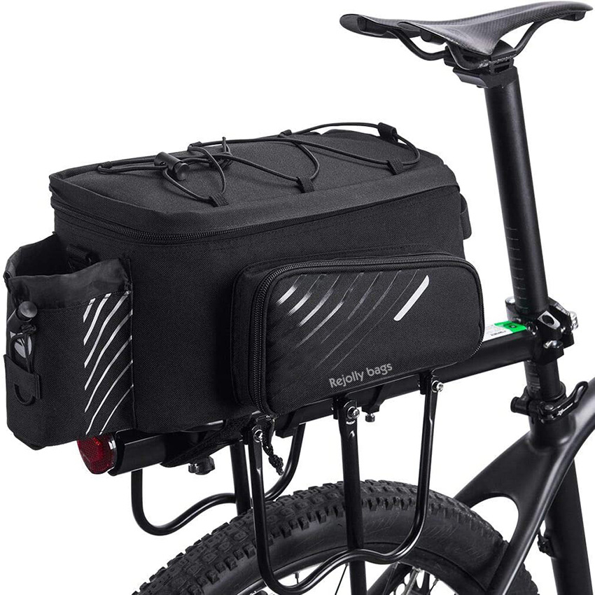 Bicycle Rack Rear Carrier Bag Commuter Bike Luggage Bag Pannier with Rain Cover