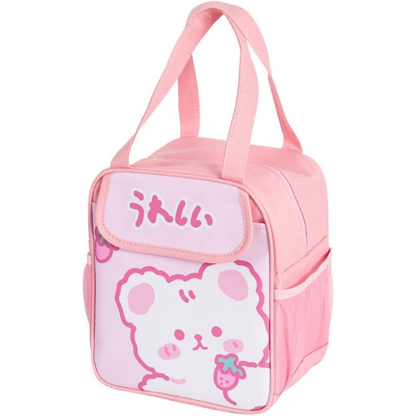 Kids Girls Lunch Box Insulated Cute Women Bear Keep Warm Lunch Tote Bag for School Work Picnics