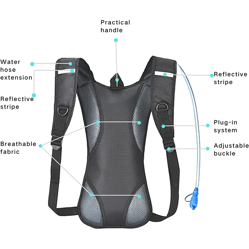 Water Backpack with 2L Hydration Bladder for Men Women Kids for Running Hiking Biking Climbing Hydration Bag