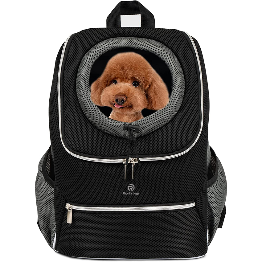 Front Dog Carrier Backpack,Adjustable Pet Cat Travel Backpack with Buckles Breathable Mesh Backpack for Small Medium Dog Puppy Cat Pet Bag RJ20691