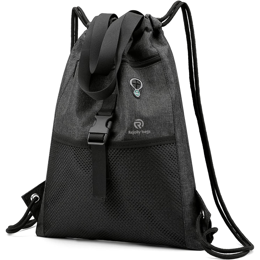 Gym Bag Drawstring Backpack X-Large Sports Bag with Inner Zipper Pocket for Men Women Waterproof Cinch Gym Ball Bag RJ196129