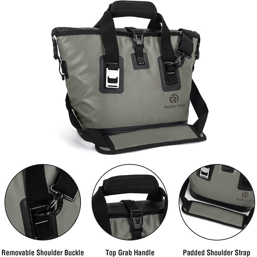Insulated Cooler Leakproof Cooler Tote Bag Soft Sided Cooler Beach Cooler Bag with Removable Shoulder Strap for Outdoor Fish Bag