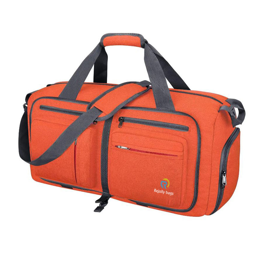 55L Foldable Duffle Handbag with Shoes Compartment Packable Weekender Duffles for Men Women Bag