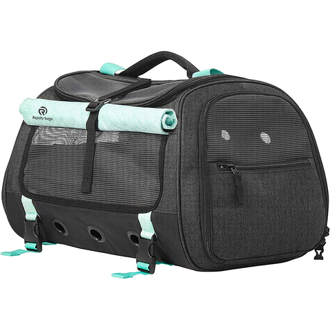Travel Cat Carrier Bag - Portable Comfort Soft Sided Transpurrter Cat Carrier for Small Medium Cats Backpack with Shoulder Strap Pet Bag RJ206119