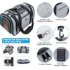 4 Sides Expandable Cat Carrier Bag with Removable Fleece Pad, Large Soft Sided Pet Travel Carrier, Dog Carrier for Cats, Puppy and Small Dogs Pet Bag RJ20698
