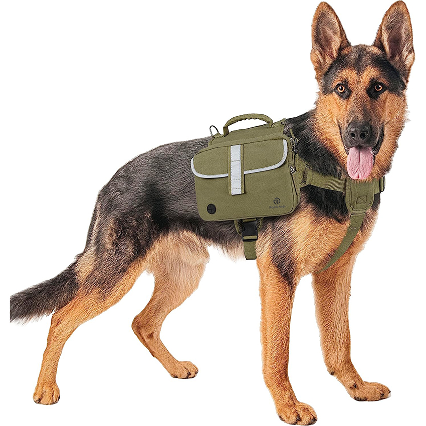 Dog Backpack for Medium Large Dogs, Dog Saddle Bag For Dogs to Wear with Reflective Safety Side Pockets Hiking Camping Pet Bag RJ206116