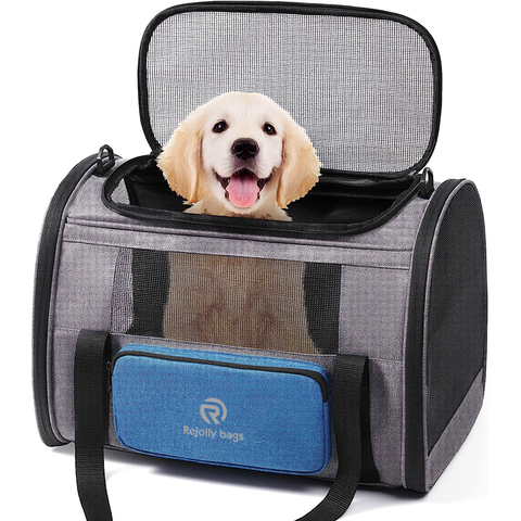Carrier for Large Cats 20 lbs, Soft-Sided Pet Carrier for Small Dogs Medium Cats Under 25 lbs, Puppy Travel 4 Ventilated Windows Pet Bag RJ206123